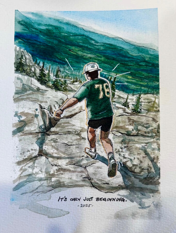 “It’s Only Just Beginning” Ink &amp; watercolour on multi-media paper