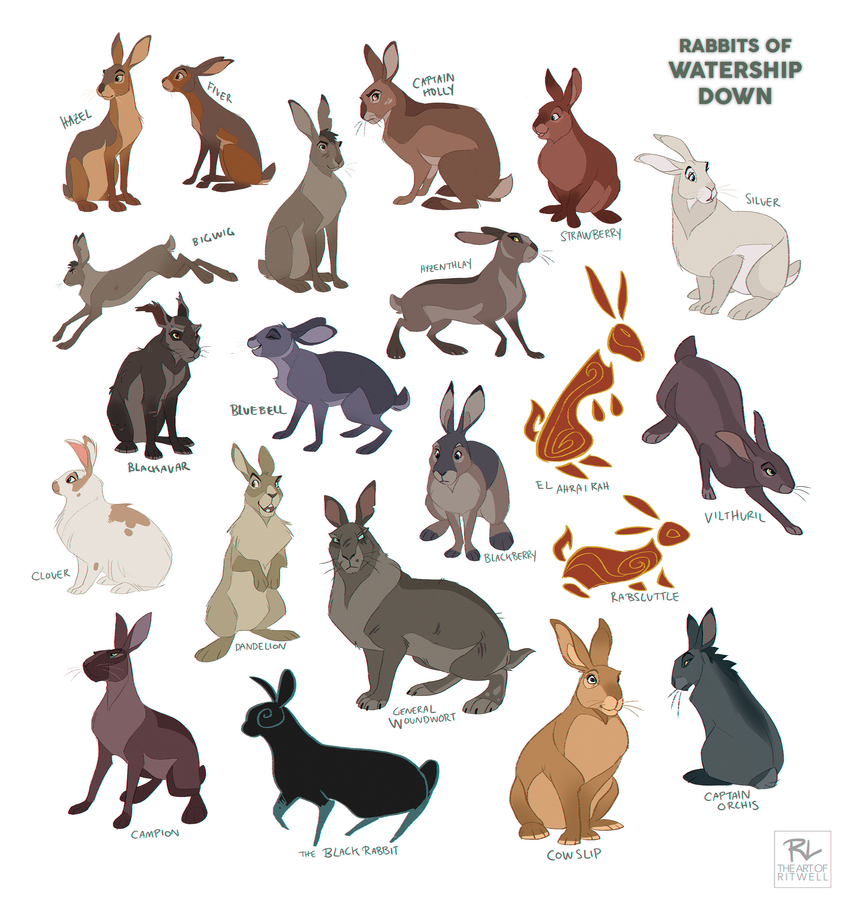 Rabbits of Watership Down re-designs